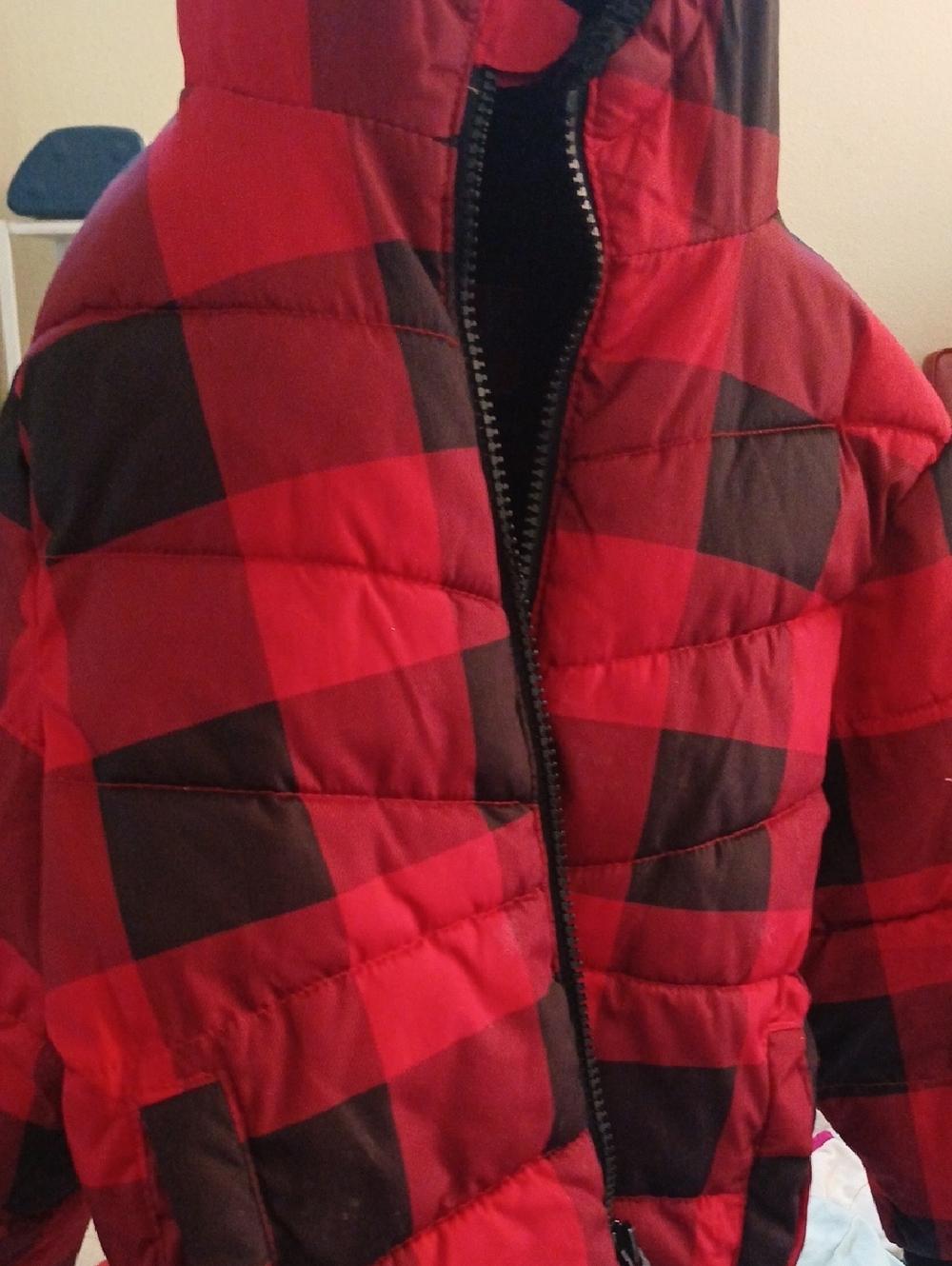 Swiss Tech Kids Red and Black Buffalo Plaid Puffer Jacket